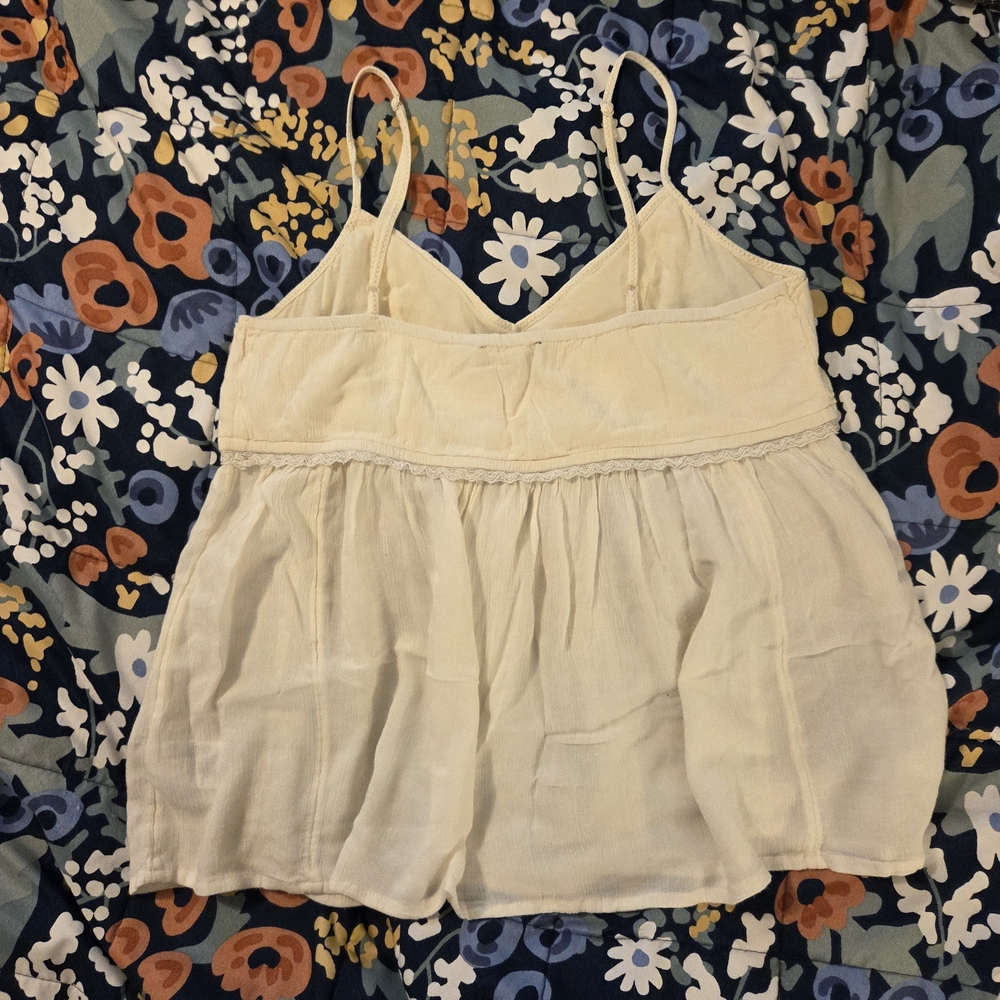 American Eagle Outfitters Lace And Silver Babydoll Tank - Picture 2 of 15
